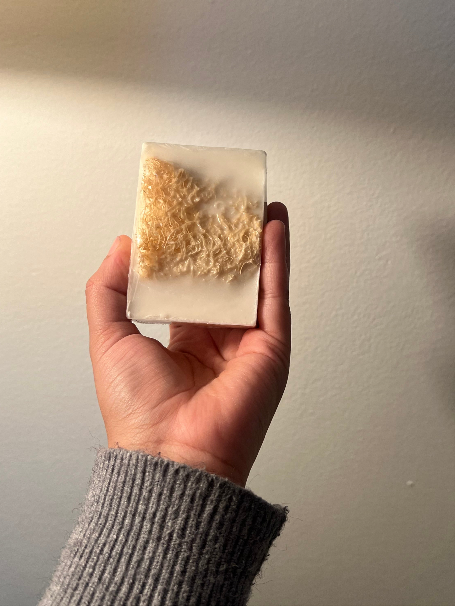 Jabón Avena y coco con estropajo